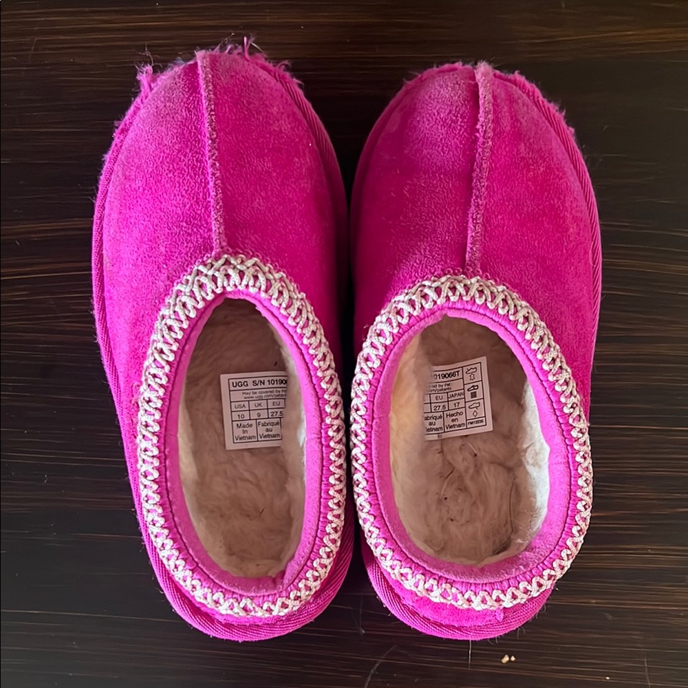 Ugg Tasman II Little Kid 10 Rock Rose Mule - Hot Pink
